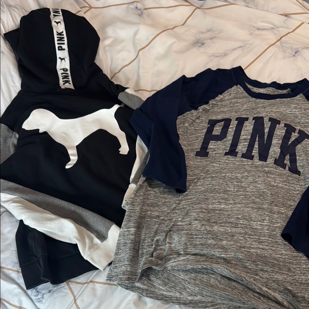 PINK Victoria's Secret women bundle  and Gray Hoodie and T-Shirt Set